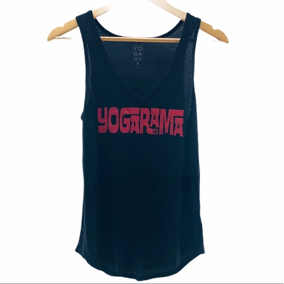 YogaRx Tops - YogaRx Yogarama Black Red Workout Yoga Sleeveless Tank Top Size Medium